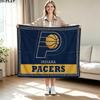 Indiana Pacers Logo Print Flannel Blanket High Quality Warm Comfortable Cover for All Seasons Perfect for Gifts Home Decor