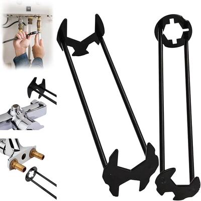 Multifunctional Sink Wrench Universal Double-Ended Wrench Bathroom Faucet & Sink Installation Spanner Sanitary Ware Disassembly Maintenance Tool
