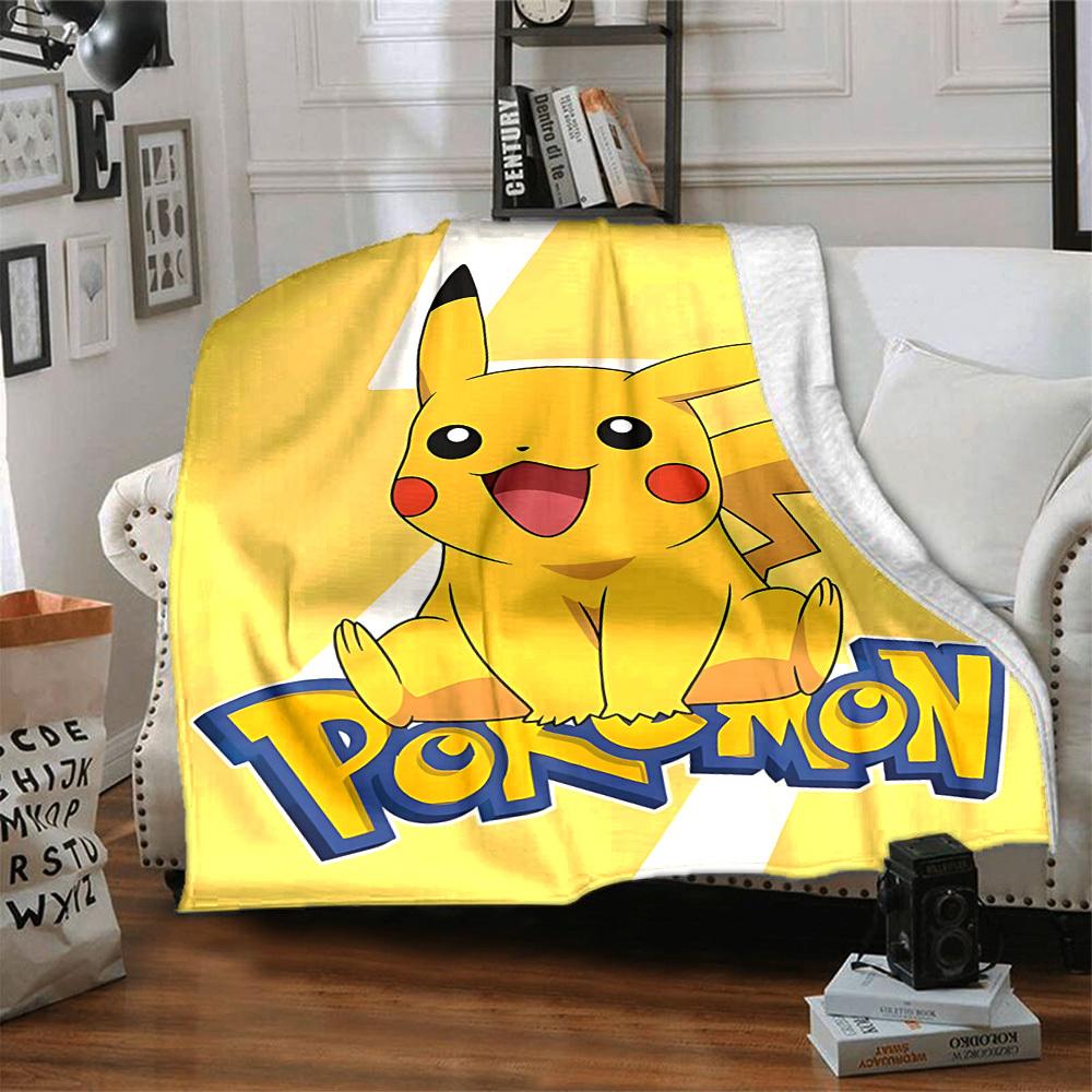 1 manta de franela de Pikachu Pokémon, suave y amigable con la piel con impresión digital, varios tamaños disponibles para familia, amigos, cumpleaños
