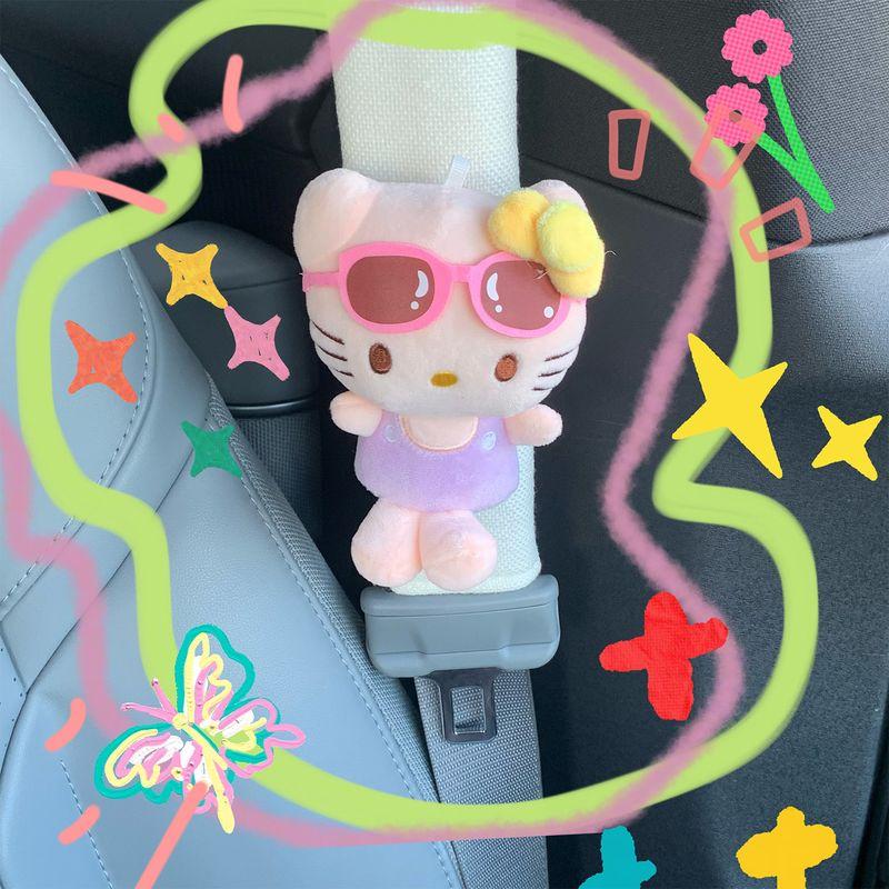 

Kt Car Seatbelt Shoulder Pads, Anti-Wear Clothing, Anti-Neck-Strangling Handbrake Covers, Cute Car Interior Accessories for Girls Sweater Pink Sunglasses Shoulder Pads 1