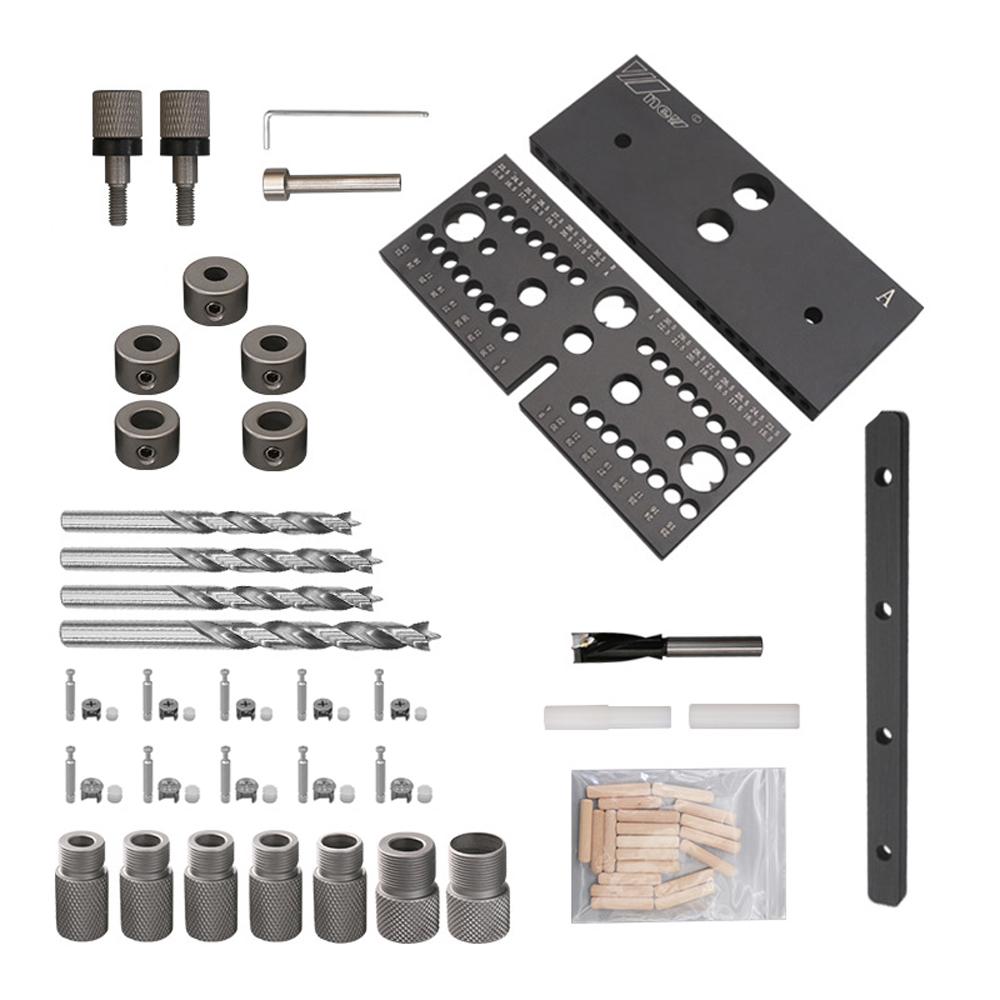 3 In 1 Woodworking Doweling Jig Kit Adjustable Drilling Guide Puncher Locator Positioning Multifunctional Carpentry Accessory