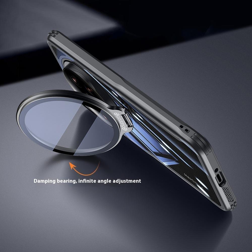 

For Xiaomi 15 Ultra Case PC+TPU Clear Phone Shell with Glass Lens Cover Kickstand Type A