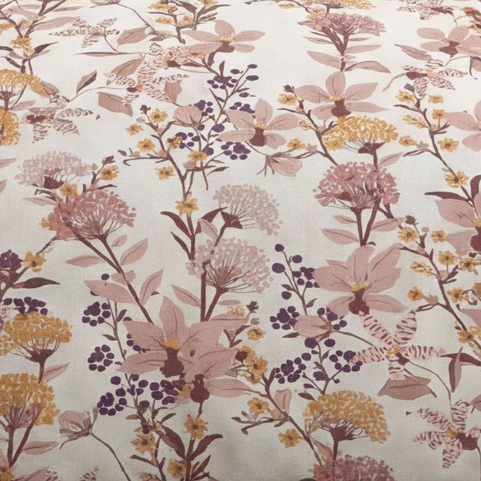 Parure de Lit - 260 x 240 cm - Coton Imprimé Motif Floral Rose - TODAY SUNSHINE