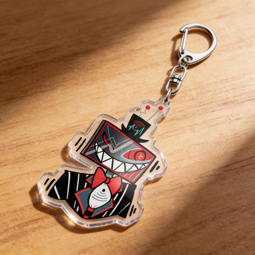 Cool Cartoon Chibi Alastor Vox Keychain Vox Fan Gift Vox Standee