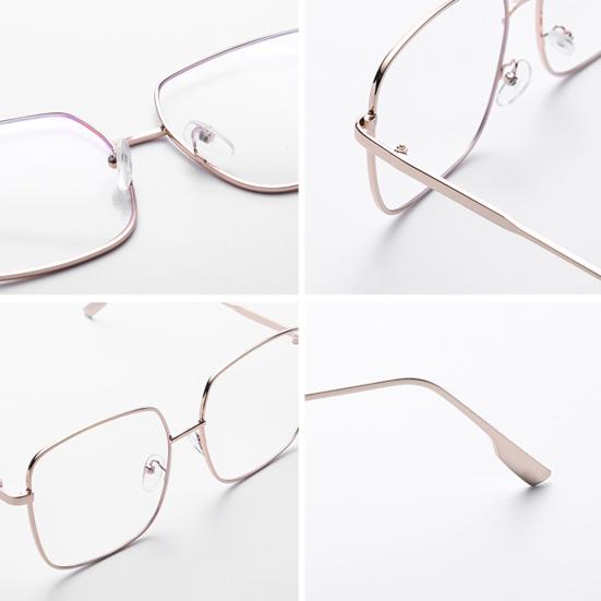 Fashion Unisex Square Metal Myopia Frame Glasses Anti-blue Eyewear Spectacles
