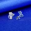 Anti-allergic Zircon Full Diamond Women's Kitten Earrings Fashionable and Popular Jewelry