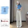 Khaki High-Waisted Slim-Fit Wide-Leg Dress Pants for Women - Spring/Summer Collection