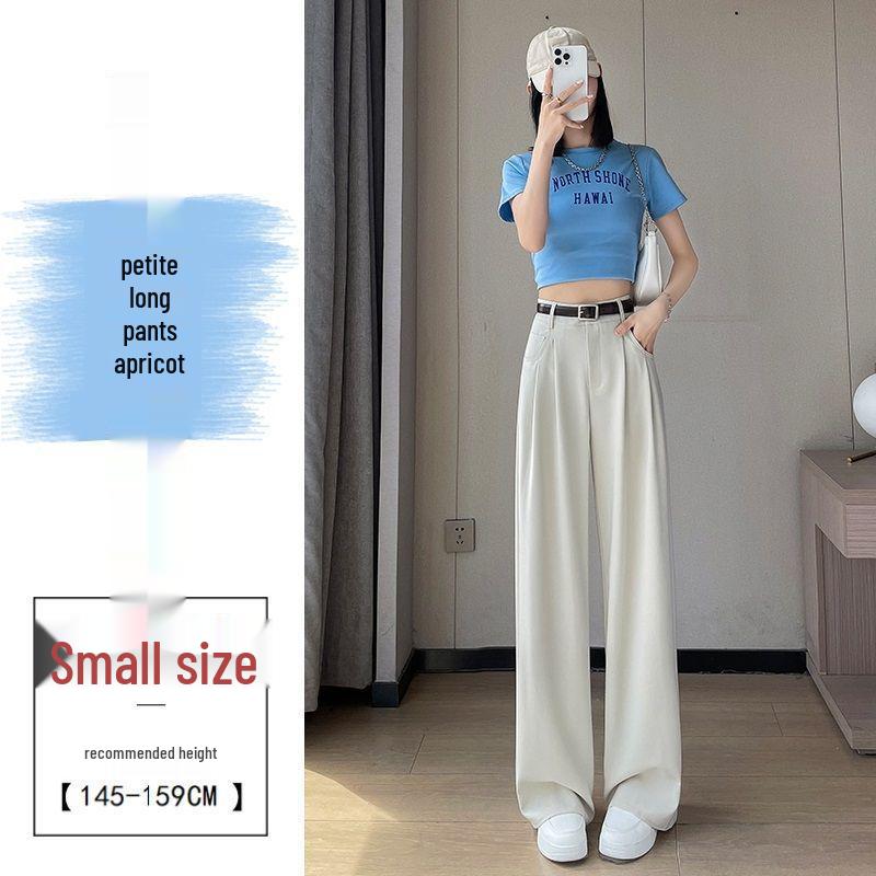 Khaki High-Waisted Slim-Fit Wide-Leg Dress Pants for Women - Spring/Summer Collection