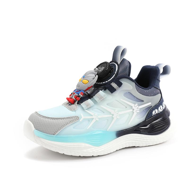 New leather running shoes for teenagers with rotating buttons student casual non-slip cushioning sports shoes Daddy shoes