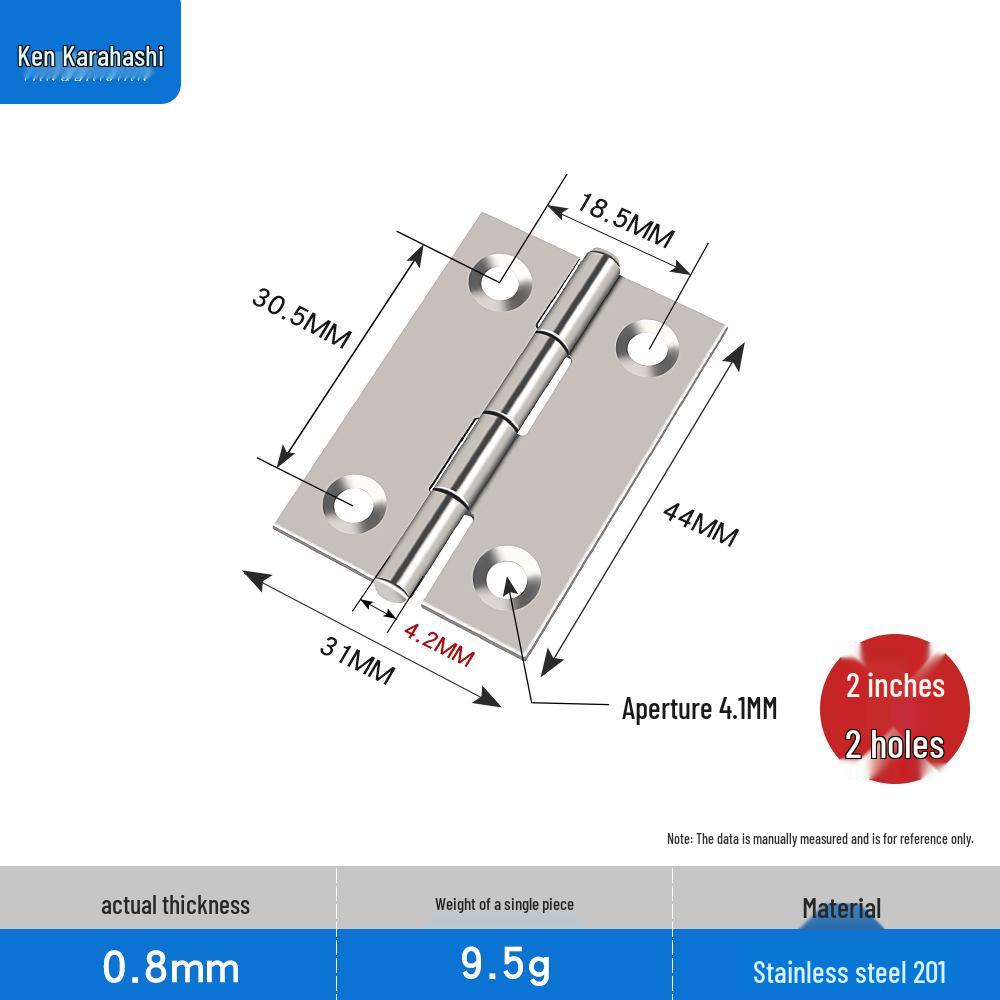 Stainless Steel Door & Window Hinges - Sizes: 1" To 4", Ideal for Picture Frames, Flat Opening, and Small Applications.