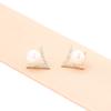 Classic Versatile Stone-inlaid Gold-plated V-shaped Earrings, Natural Freshwater Pearl Studs, 925 Silver Needle Earrings, Female Stars of the Same Sty