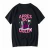Aprés Ski Queen Champagne Skiing Mountain Snowflakes T-Shirt