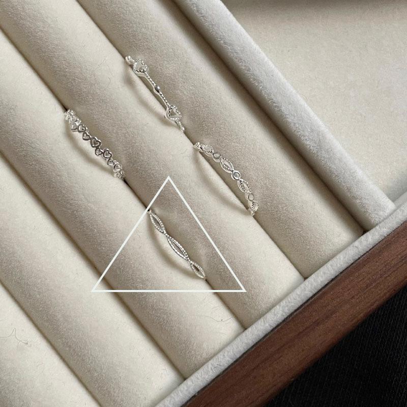 925 Silve Love Heart Hollowed Out Ring For Women Girl Extremely Fine Korea Ins Jewelry Gift
