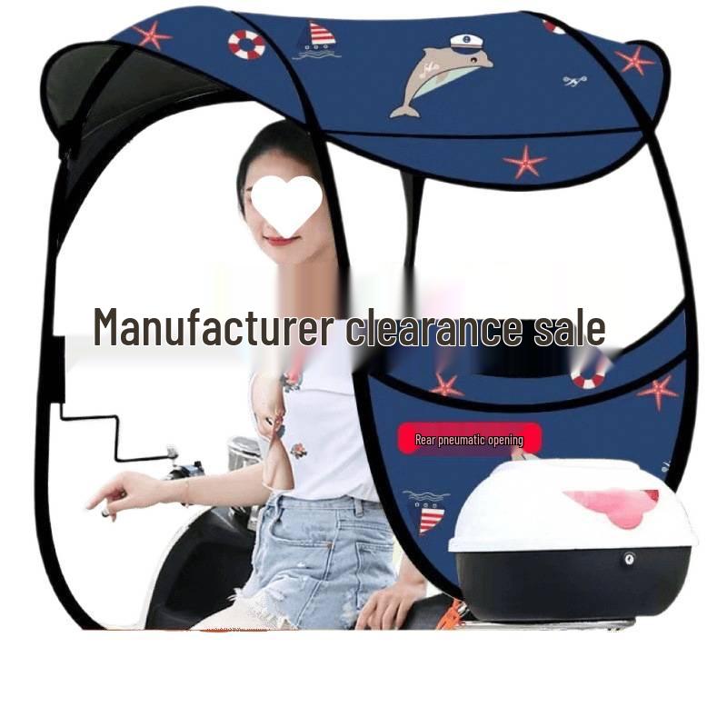 Collapsible Windproof Sunshade for Electric Cars & Motorcycles