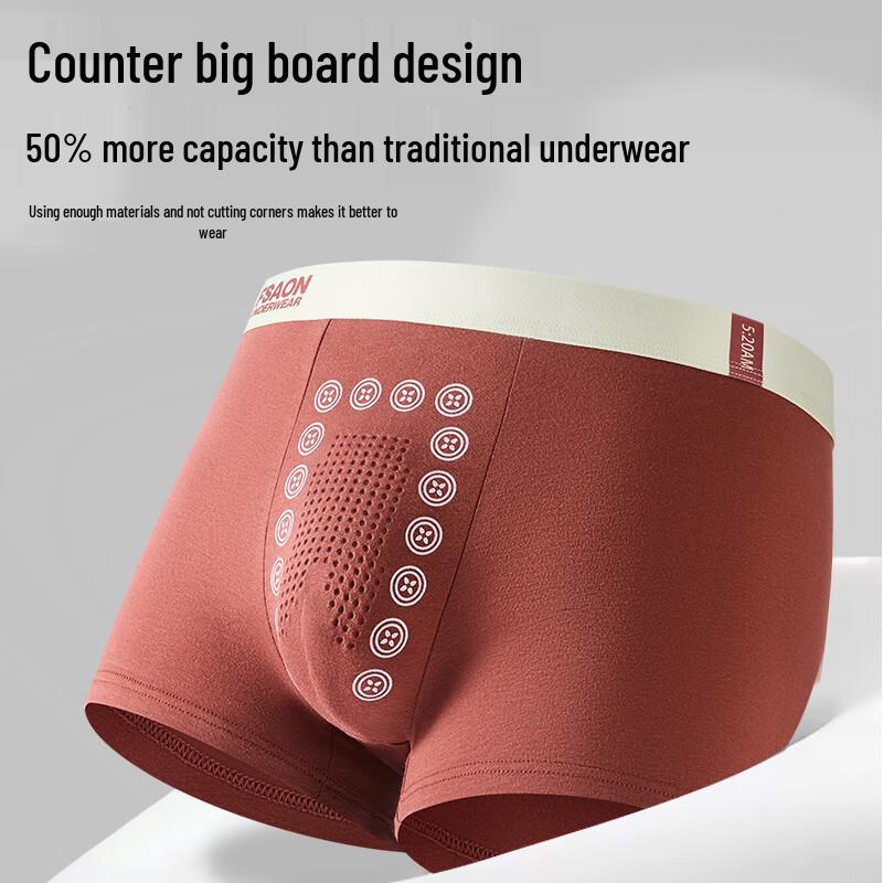 Qisefang Plus Size Men's Pure Cotton Boxer Briefs