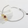 Heart-Shaped Natural Topaz Colored Garnet Inlaid S925 Sterling Silver Diamond-Inlaid Love Bracelet Women'S High-End Jewelry
