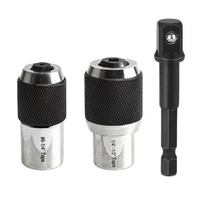 Tap Socket Set with Easy Grip Adjustable Jaw for Screw Extraction Thread Refining Reamers, Includes 3/8" Socket Adapter