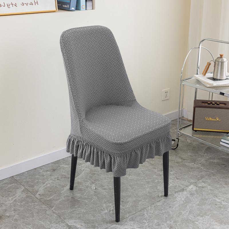 Thickened Jacquard Polar Fleece Chair Cover: Elastic, Anti-fouling, for Home, Hotel, or Restaurant Chairs and Stools