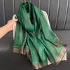 Breathable Wrap Shawl Elegant Border Shawl Fashion Soft Silky Scarf  Autumn Winter