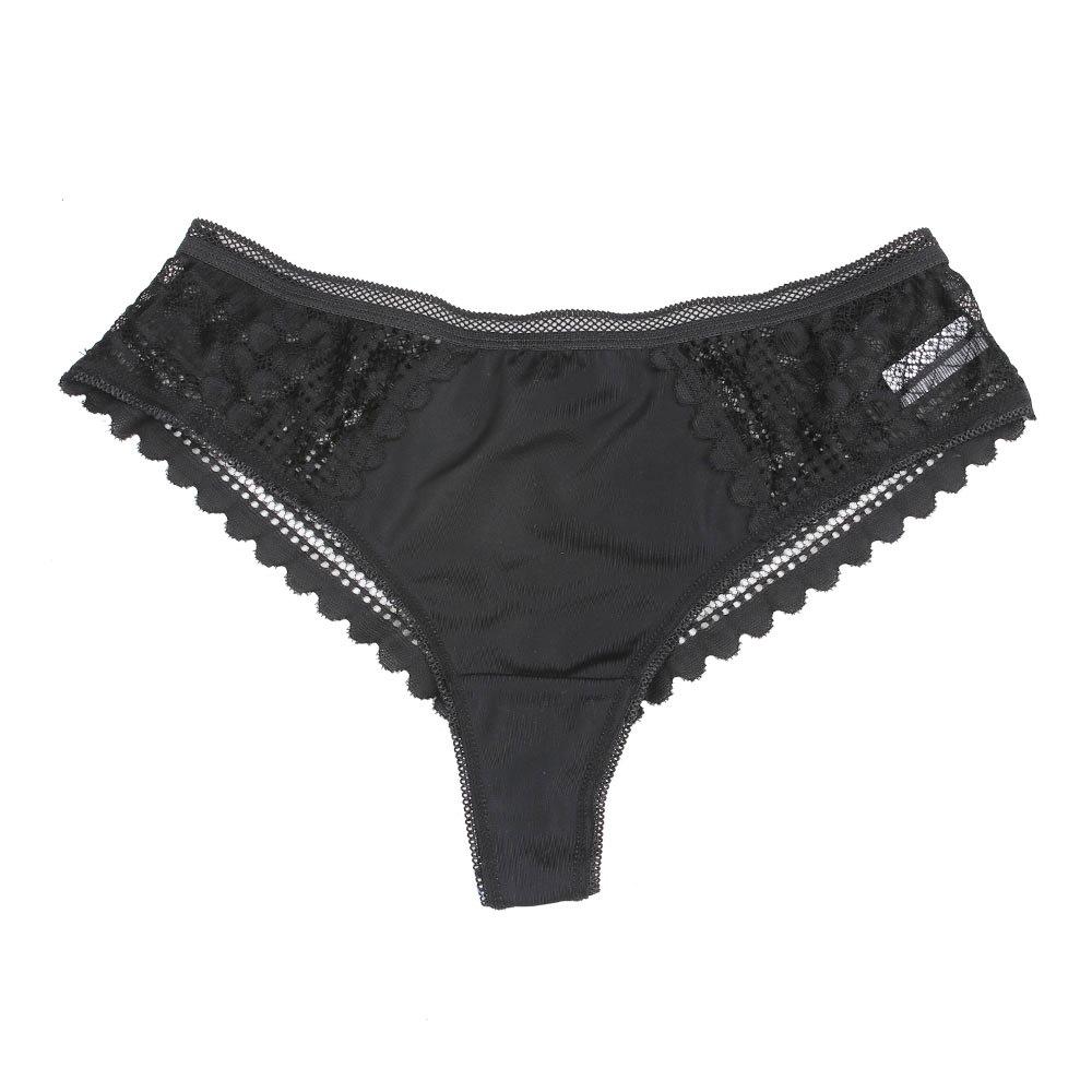 

Бразильские кружевные стринги из ледяного шелка - Сексуальные с низкой посадкой и ажурным дизайном персик Medium