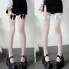 Japanese Style Sexy Bow Long Tube Pure Desire White Silk Lolita Soft Girl Over-The-Knee Jk Thigh Socks Black Silk Girl