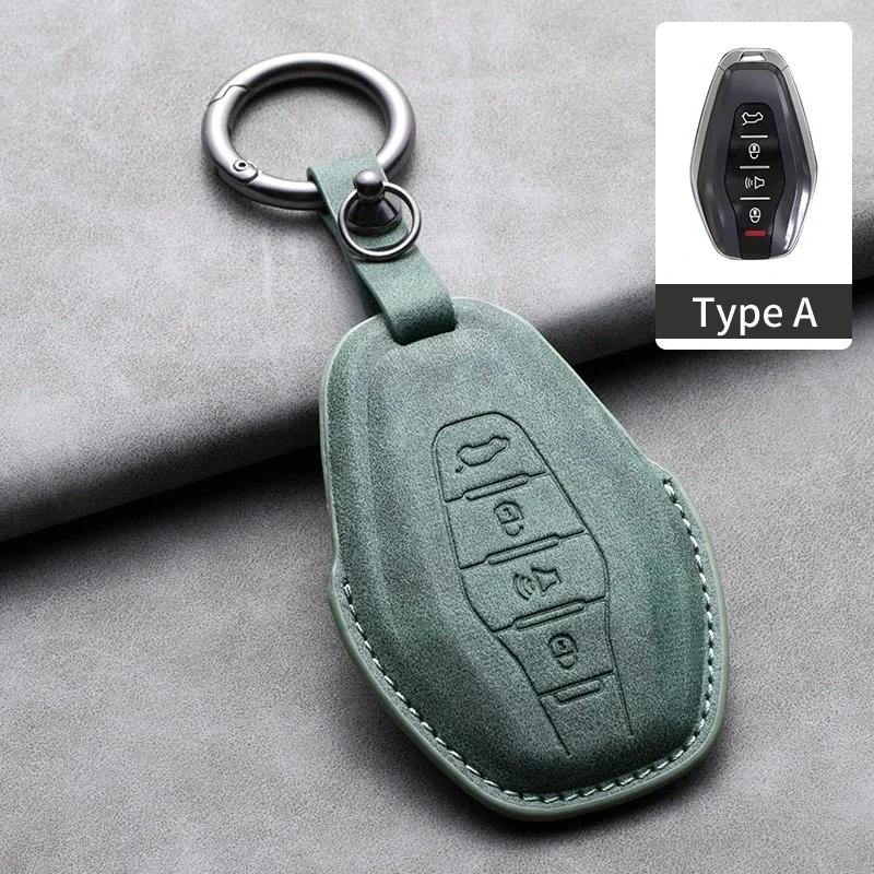 Leather Car Key Case Cover Shell for Chery Jetour DASHING X-1 Plus DTC 2022 2023 2024 X70 PLUS Coupe X90 PLUS X70S X95 Keychain