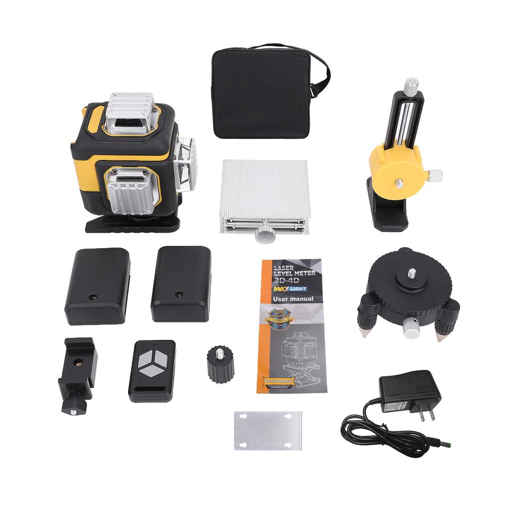 16 Lines Laser Level 3° Self-leveling Machine 4D Green Cross Line Laser Level Powered Rechargeable Lithium Battery Leveling Tool