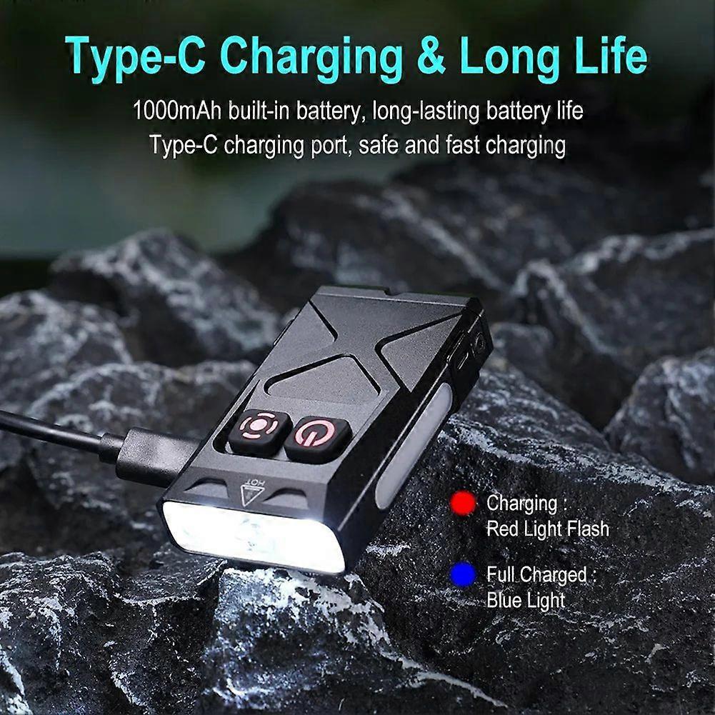 EV15 LED UV Flashlight Magnet Keychain Work Light Type-C Rechargeable Torch Hat Clip Lamp Camping Pocket Lantern
