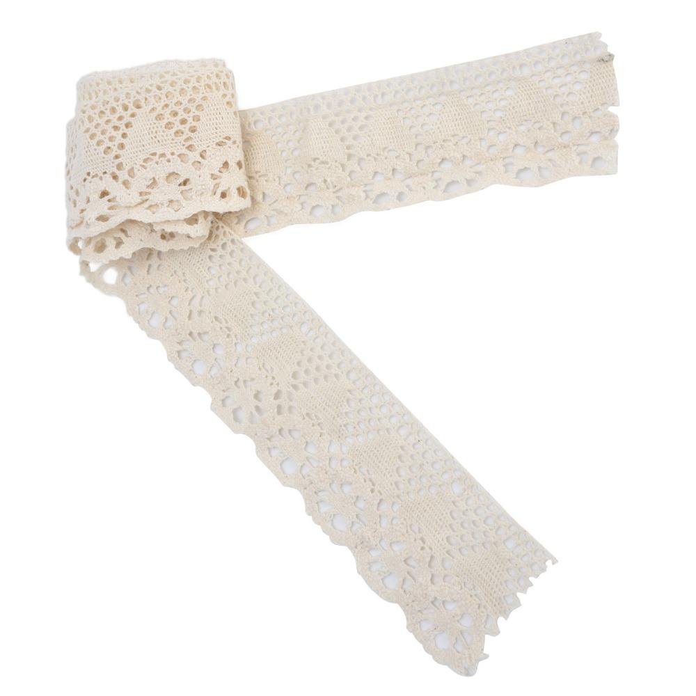 1pcs 10 Yards Length Lace Trim Sewing Cotton Thread Lace Ribbon Roll For Sewing Projects