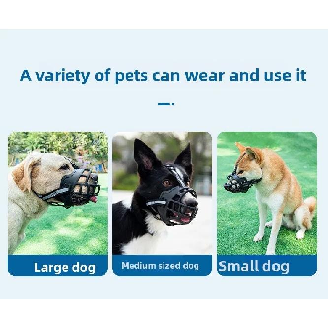 Reflective Dog Muzzle 3rd Gen Adjustable Anti-Bite Anti-Bark Anti-Eating for Small Medium Large Dogs Pet Supplies
