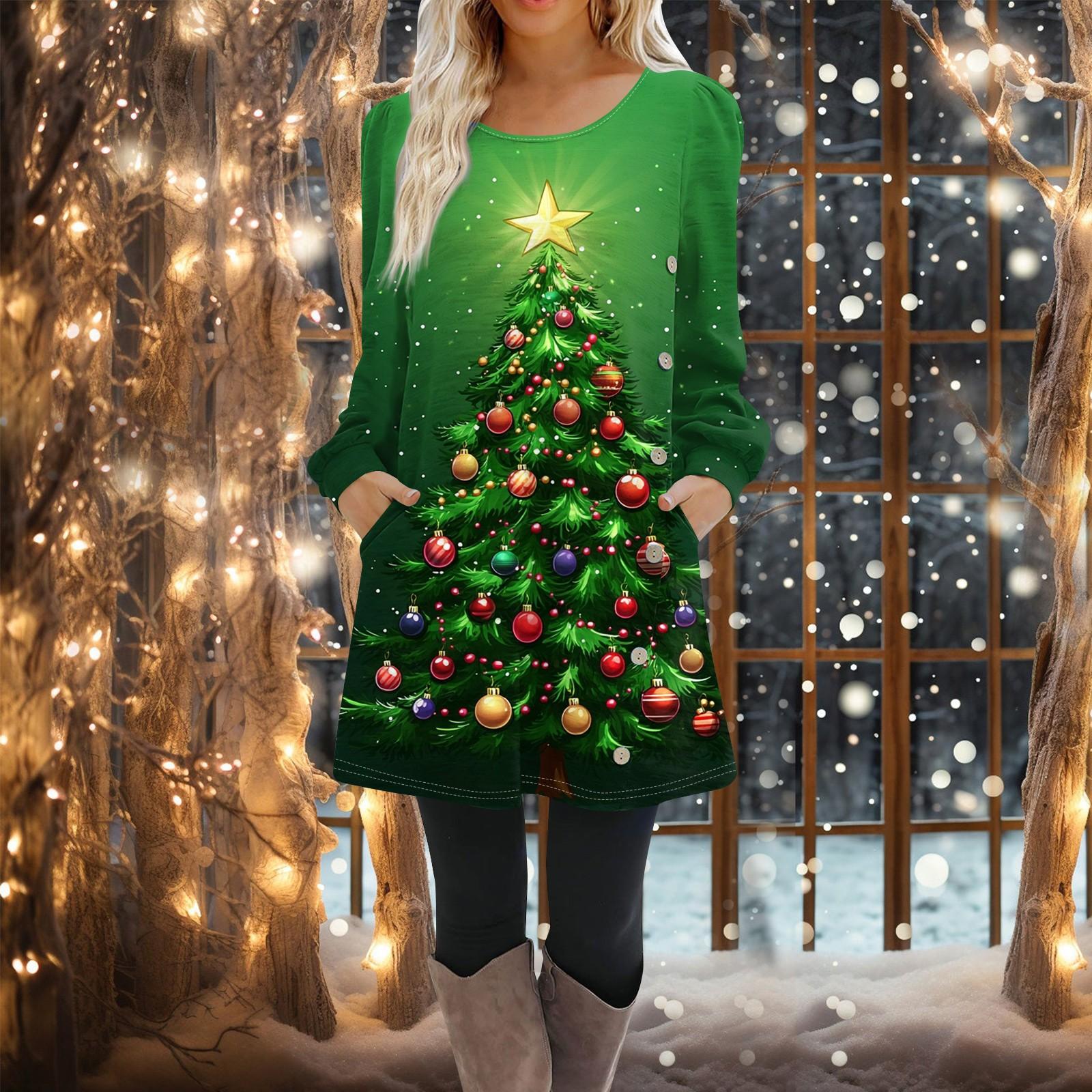 

Женское платье-трапеция с длинным рукавом, повседневное платье-пуловер свободного кроя на пуговицах с карманами XXXL