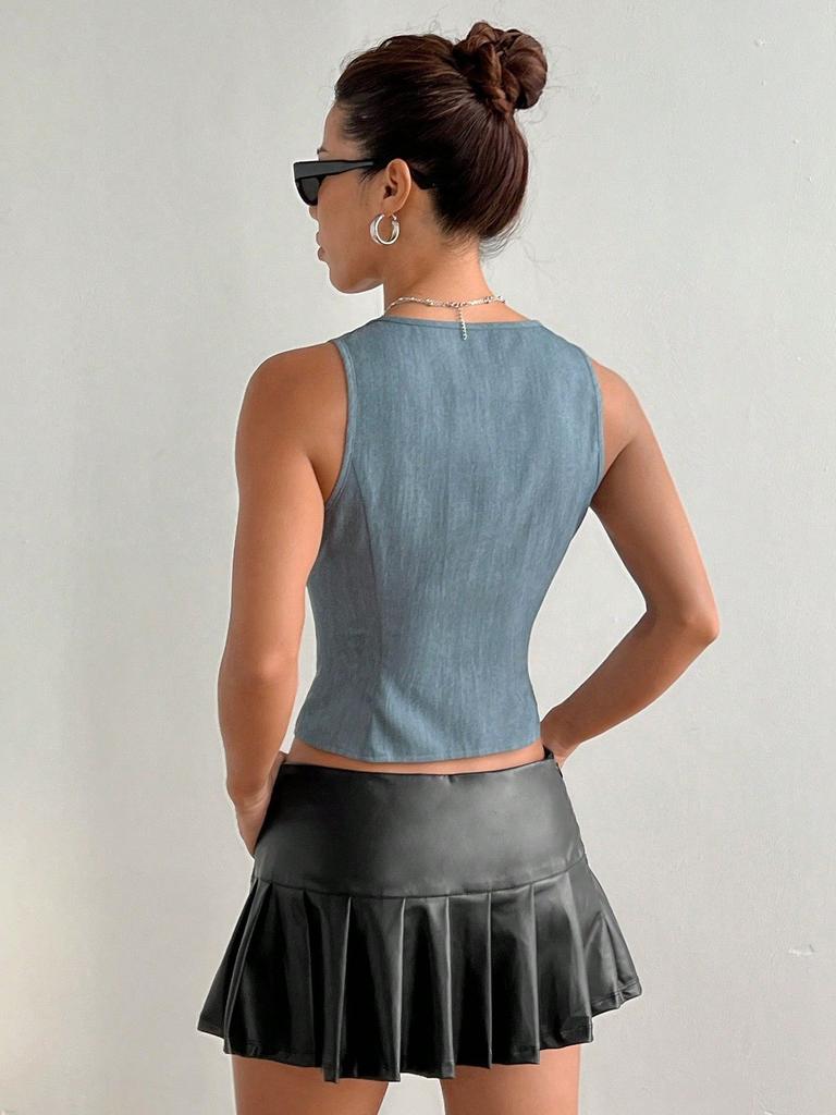 Fashionable And Sexy Lace-up Slim Top