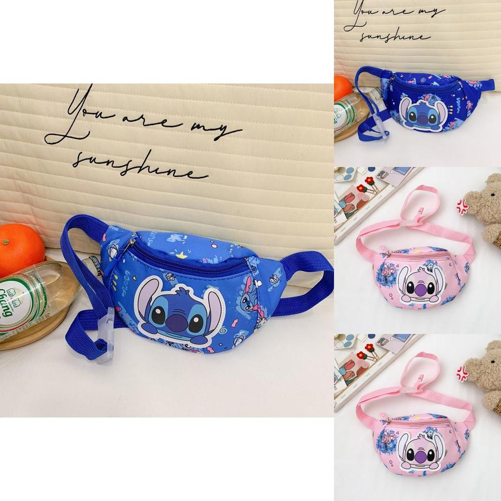 Lilo Stitch Cartoon Kids Waist Bag With Breathable Nylon For Daily Use