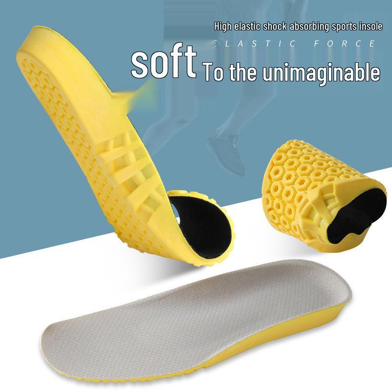 Unisex Anti-Odor PU Sports Insoles: Shock Absorbing, Breathable, Sweat-Wicking, Comfortable, Thickened Soles for Long Standing and Basketball.