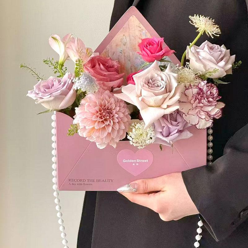 5 st Tryckt Miljövänlig Blomlåda DIY Papperspresentkuvert Kuvert Presentförpackning Bukettinslagning