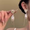 Dai Yue Floating Light~ Premium Anti-Pearl Tassel Earrings Women's Rose Flower Earrings Unique Earrings
