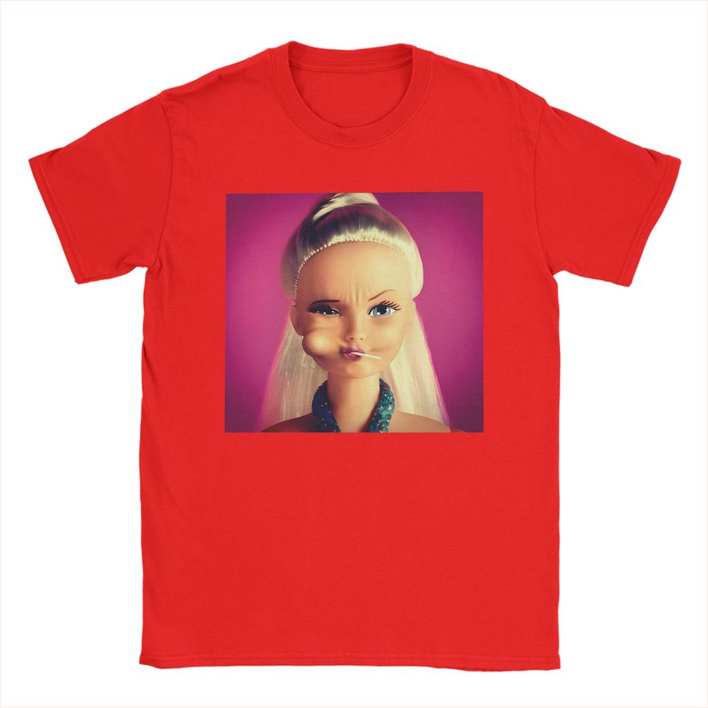 Unisex Funny Doll Face Meme T Shirts 100 Cotton Tops Leisure Short Sleeve Round Collar Tees Plus Size TShirts