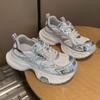 2025 summer new thick-soled thin-mesh breathable dad shoes women's versatile air cushion straps small height-increasing casual shoes