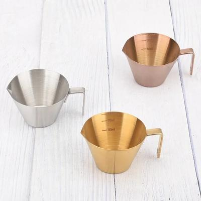 100ML Stainless Steel Coffee Extraction Cup Ounce Measuring Cup with Scale and Handle Liquid Cup Household Coffee Accessories