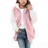 Fashionable Children's Solid Color Long-sleeved Hooded Pocket Plush Coat