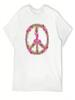 Ein 1960er Jahre Flower Power Florales Friedenszeichen T-Shirt Oberteile Hemden Grafik-T-Shirts Vintage Anime Shirt Sommer 2025 Unisex Grafik-T-Shirts