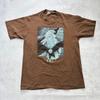 Vintage T Shirt Mens Large Brown Single Stitch Graphic Print 90s Nature