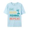 Top Tshirts Eat Sleep Fish Repeat TShirt Pure Cotton O Neck Men Top Tshirts Design Camisas Basicas Hombre
