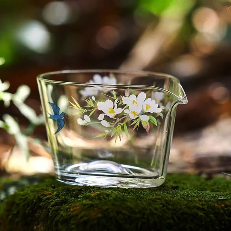 Heat Resistant Glass Tea Pitcher Divide Transparent Tea Cha Hai Dispenser Cup Fair Mug Tea Ceremony Decoration Accessories New