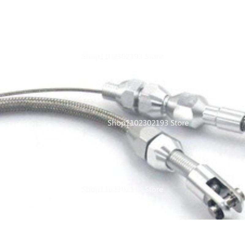 24" 36" Car Universal Braided Throttle Cable Kit Swap Fuel Line Kit Stainless Steel Gas Cable