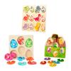 1 Set Holz-Dinosaurier-Puzzlebrett, 3D-Cartoon-Dino-Ei, passendes Brett, Feinmotorik, Farbform, Vorschullernen, pädagogisches Puzzlebrett-Spielzeug