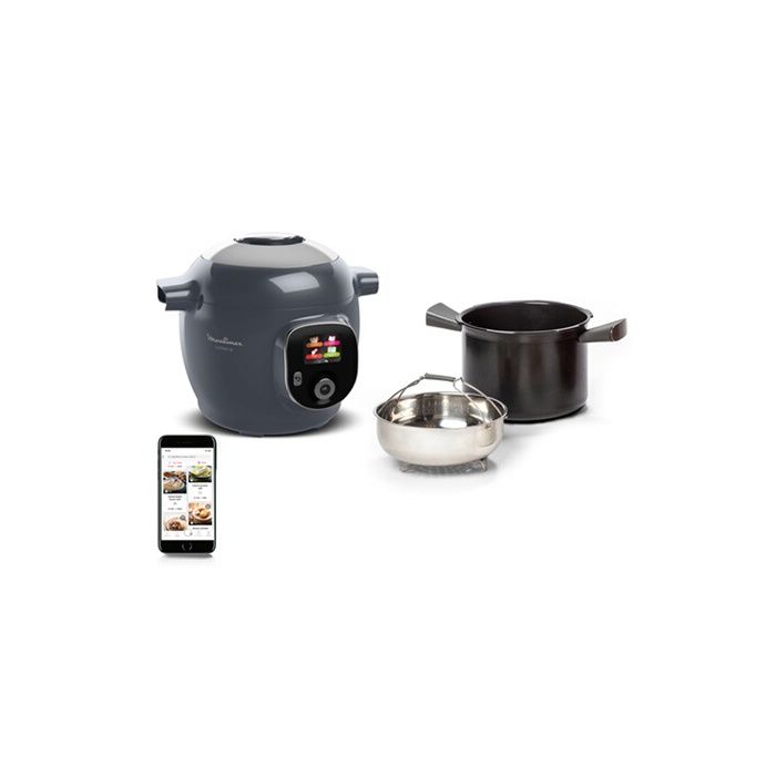 Moulinex Cookeo, Multicooker, 150 Recipes, Fast, 6 L, 6 People, Java Pepper Grey, Ce851hf0