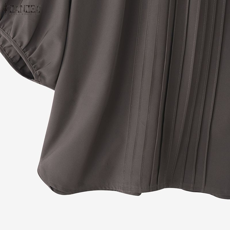 ZANZEA Women Summer Round Neck Casual Half Sleeve Blouse