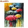 Frame Umbrella Rain DIY Oil Painting By Number Landscape Handpainted Acrylic Paint On Canvas Unique Gift For Home Decor
