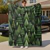 1pc Christmas Trees Outdoor Flannel Blanket Soft Warm All-Season Throw for Sofa Bed Car Camping Office, Cozy Gift Idea1231S
